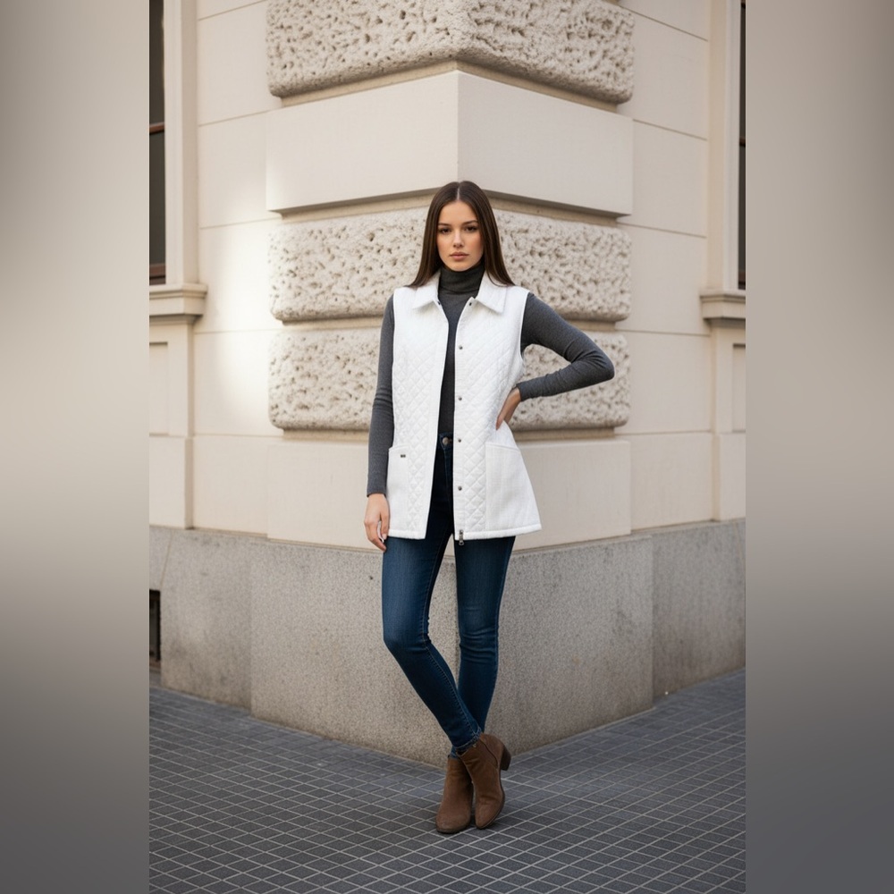 Cutter & Buck Women's Quilted Vest in White - Picture 4 of 15